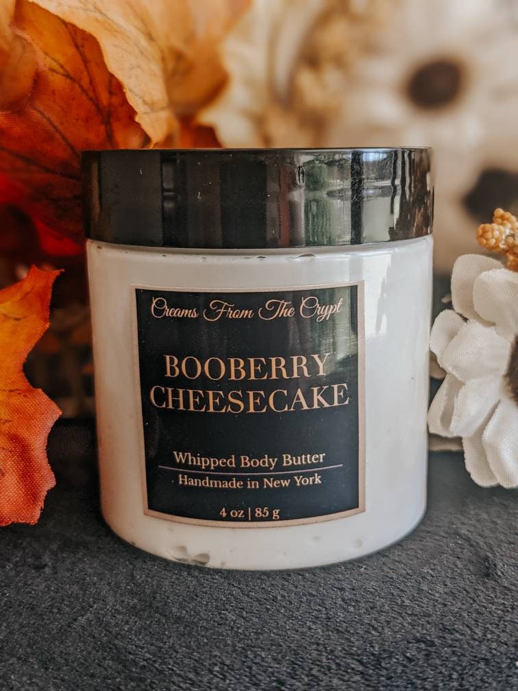 BOOBERRY CHEESECAKE - Blueberry cheesecake scented, Vegan whipped body butter, Shea, mango butter, moisturizer, gothic skincare, fruity