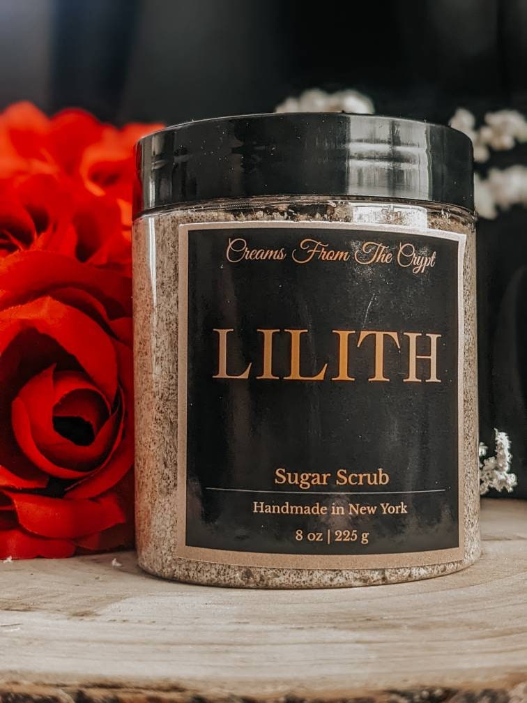 LILITH - Cherry patchouli, Scented Sugar Scrub, Vegan skincare, Emulsified, Exfoliating, Shea and Mango Butter, Body Scrub, Shave kit