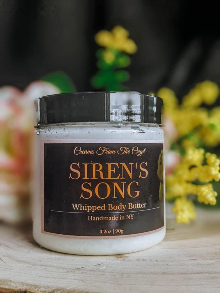 SIREN'S SONG - Sea salt and jasmine scented, Vegan whipped body butter, Shea, mango butter, gothic skincare, Spring/Summer fragrance, floral
