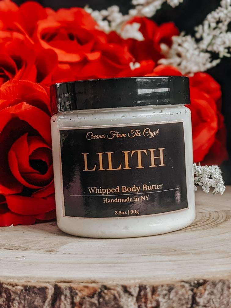 LILITH - Cherry patchouli scented, Vegan whipped body butter, Shea, mango butter, moisturizer, gothic skincare, fragrance, gift for her