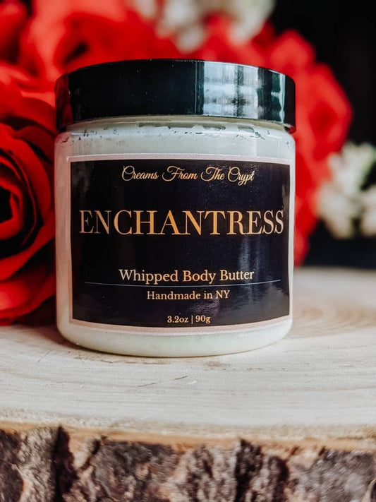 ENCHANTRESS - Blueberry chamomile scented, Vegan whipped body butter, Shea, mango butter, gothic skincare, floral and fruity fragrance