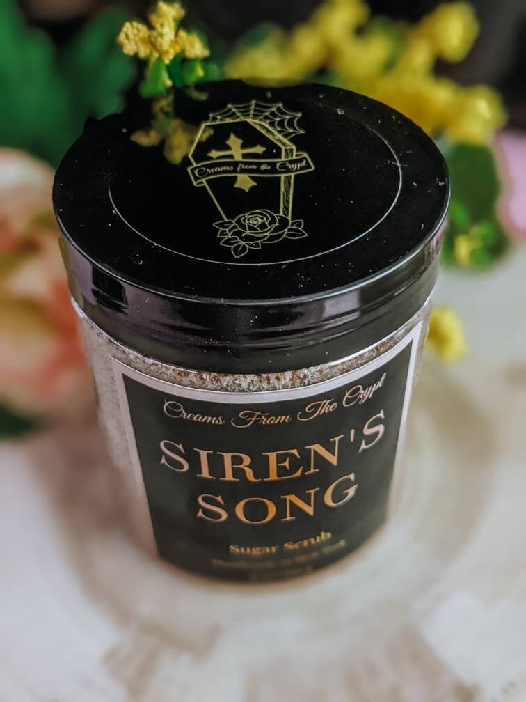 SIREN'S SONG - Sea salt + Jasmine Scented Sugar Scrub, Vegan skincare, Emulsified, Shea and Mango Butter, Body Scrub, Shave, Summer, Floral