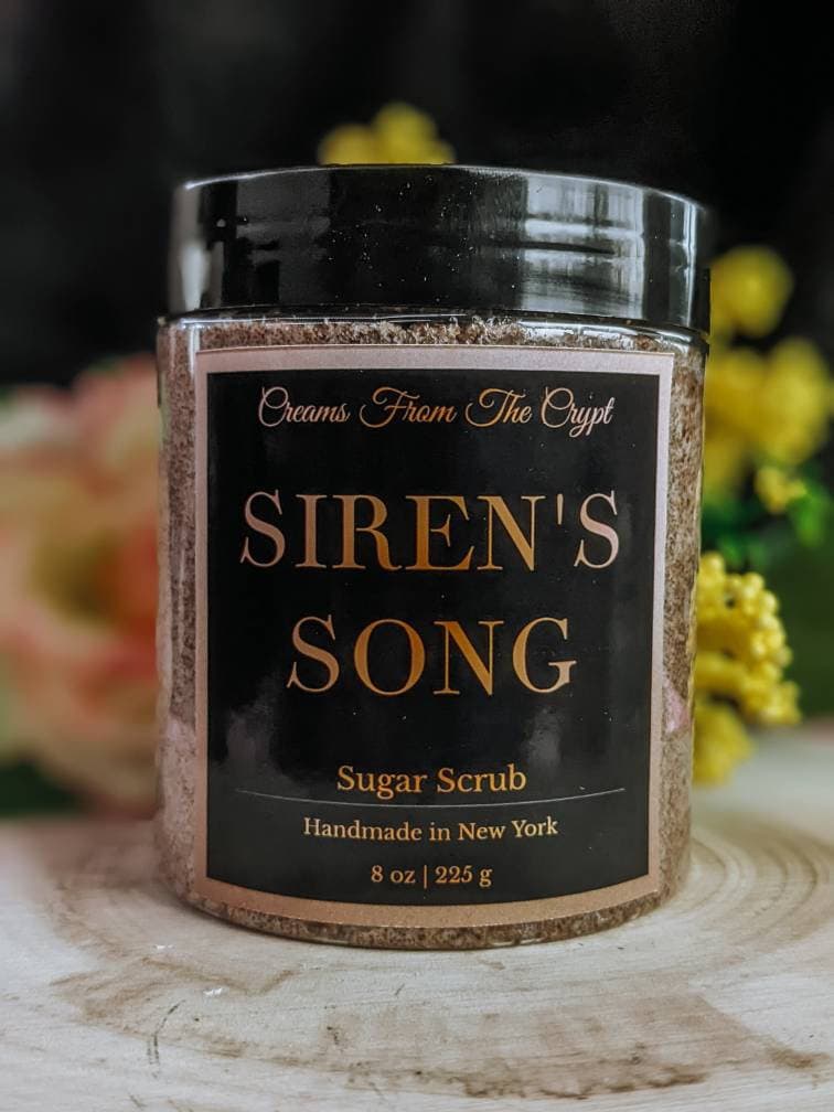 SIREN'S SONG - Sea salt + Jasmine Scented Sugar Scrub, Vegan skincare, Emulsified, Shea and Mango Butter, Body Scrub, Shave, Summer, Floral