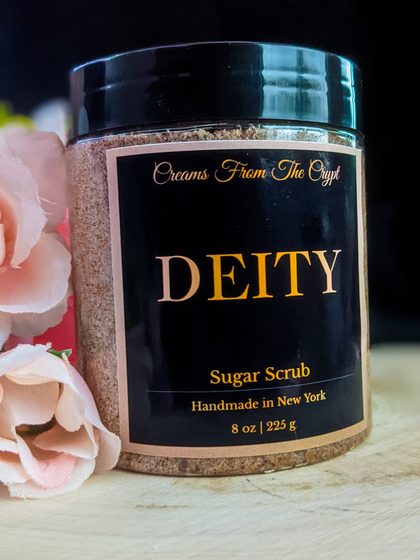 DEITY - Strawberry Cupcake Scented Sugar Scrub, Vegan skincare, Exfoliate, Shea, Mango Butter, Body Scrub, Dessert Fragrance, Shower Gift