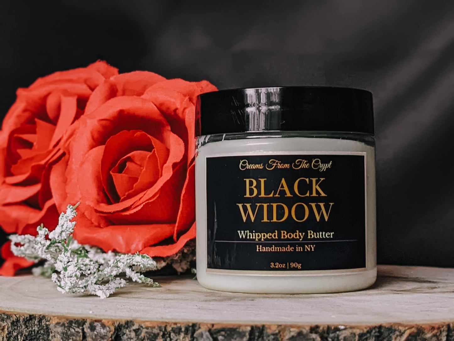 BLACK WIDOW - Cherry Merlot scented, Vegan whipped body butter, Shea, mango butter, moisturizer, gothic skincare, fruity fragrance, gift