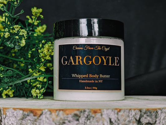 GARGOYLE - Stone and greenery scented, vegan whipped body butter, Shea, mango butter, moisturizer, gothic skincare, earthy fragrance, spring