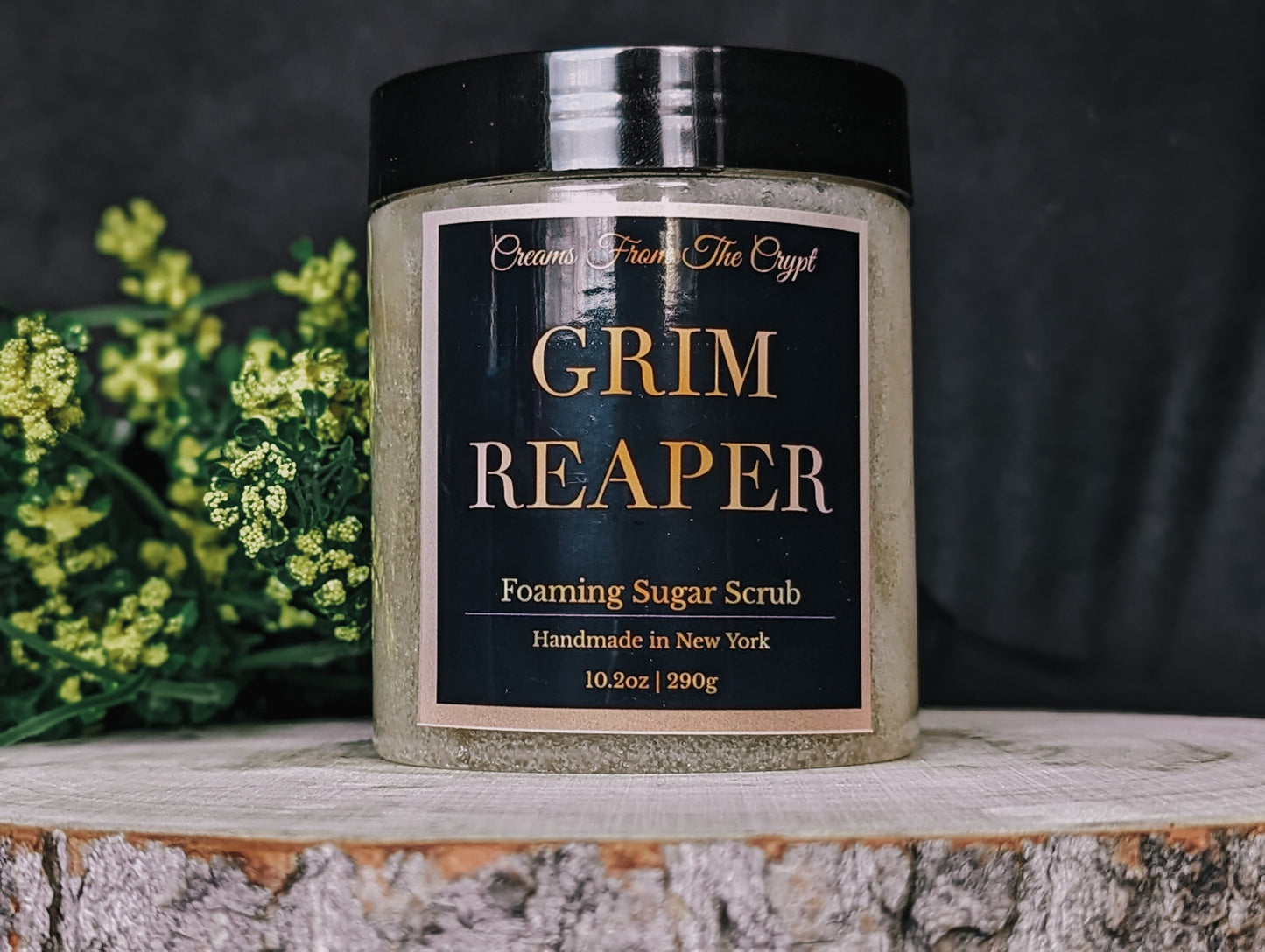 GRIM REAPER - Pepper and mandarin scented foaming sugar scrub, body polish, soap + exfoliant, masculine fragrance, unisex skincare, cologne