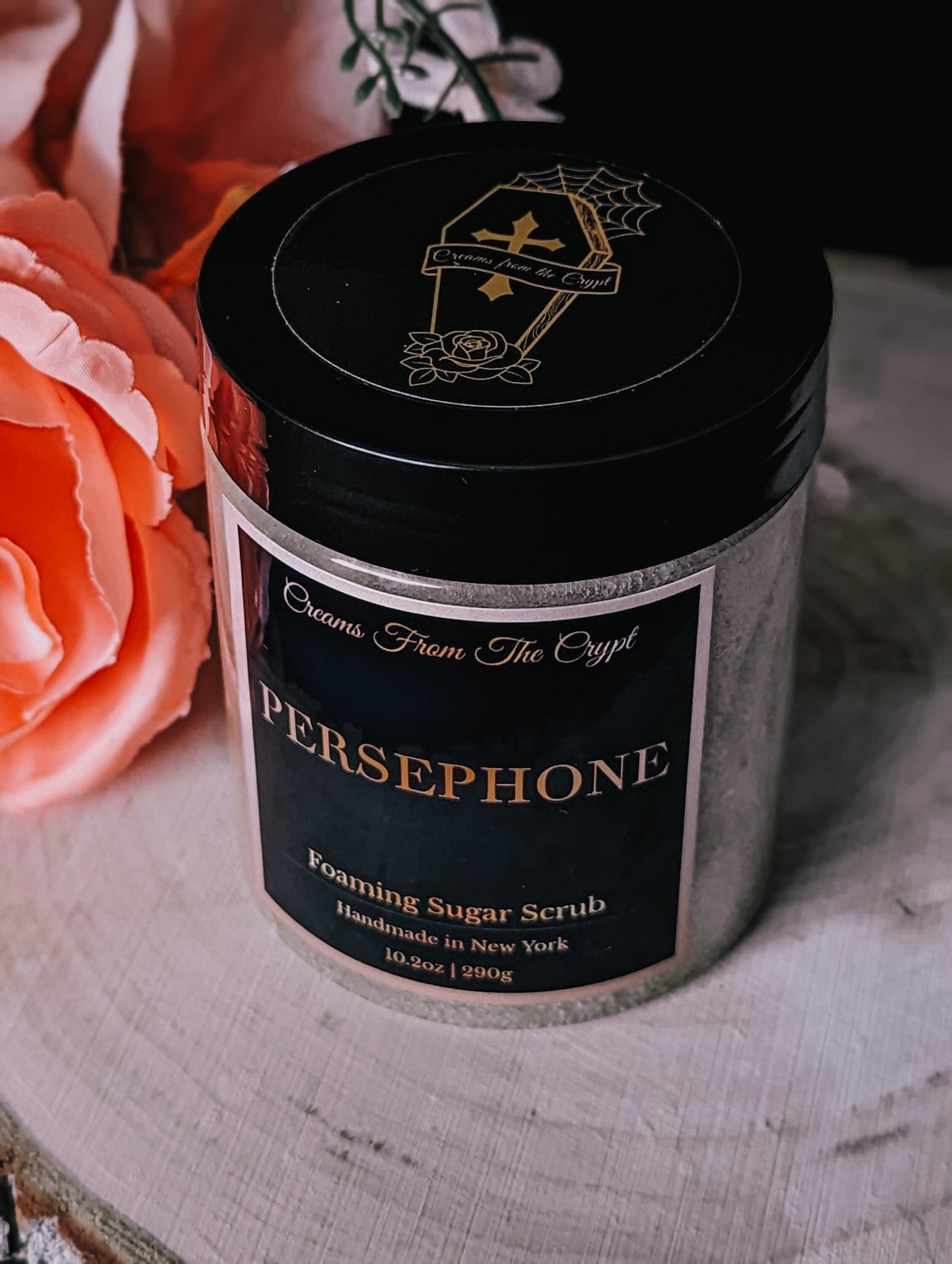 PERSEPHONE - Wildflower scented foaming sugar scrub, body polish, soap + exfoliant, floral fragrance, spring skincare, sulfate free, fresh
