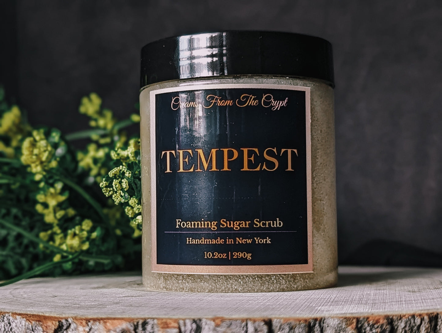 TEMPEST - Petrichor scented foaming sugar scrub, body polish, soap + exfoliant, earthy fragrance, spring and summer, sulfate free, skincare