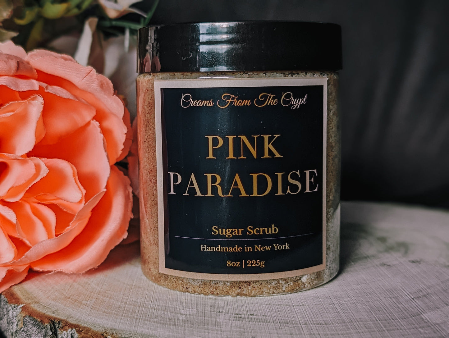 PINK PARADISE - Dragonfruit Scented Sugar Scrub, Vegan skincare, Exfoliate, Shea, Mango Butter, Body Scrub, Fruity Fragrance, Shower Gift