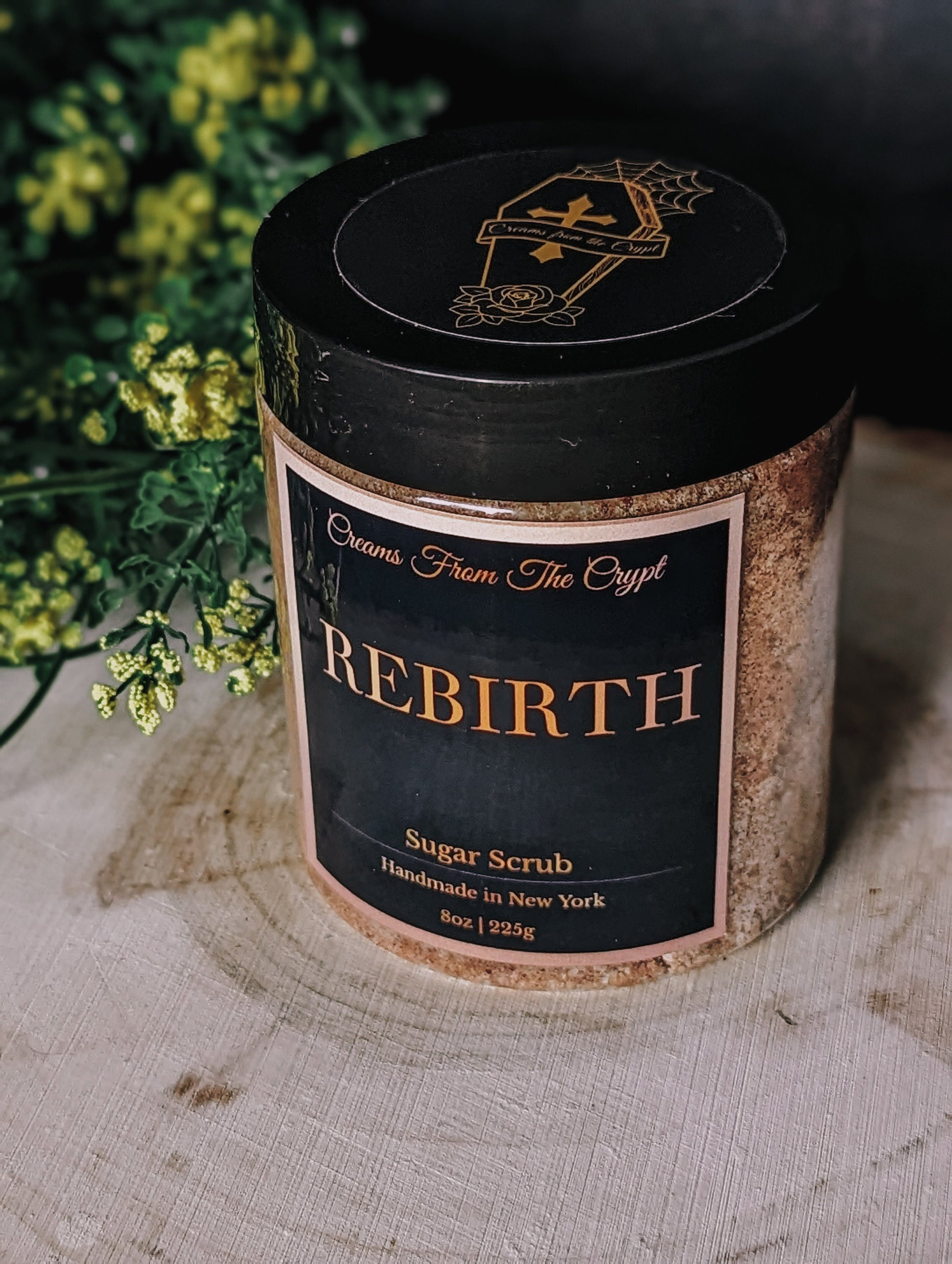 REBIRTH - Fresh Linen Scented Sugar Scrub, Vegan skincare, Exfoliate, Shea, Mango Butter, Body Scrub, Fresh Fragrance, Shower Gift