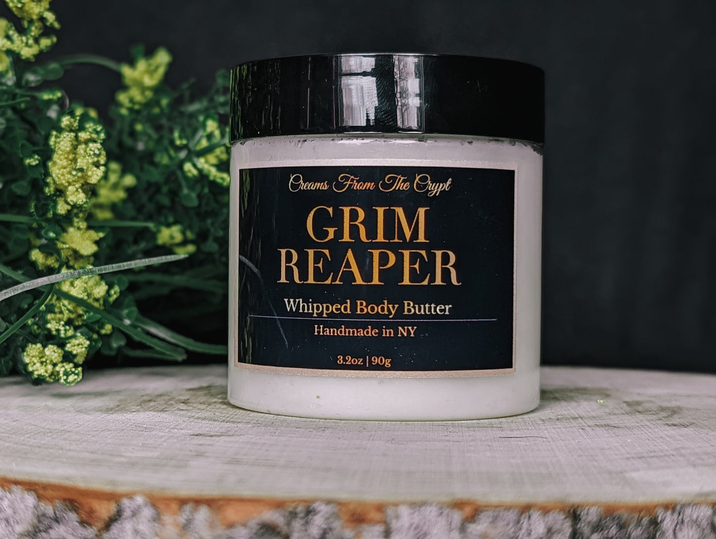 GRIM REAPER - Pepper and mandarin scented, vegan whipped body butter, Shea, mango butter, moisturizer, gothic skincare, masculine fragrance