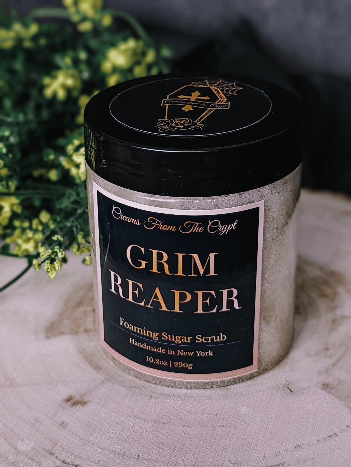 GRIM REAPER - Pepper and mandarin scented foaming sugar scrub, body polish, soap + exfoliant, masculine fragrance, unisex skincare, cologne