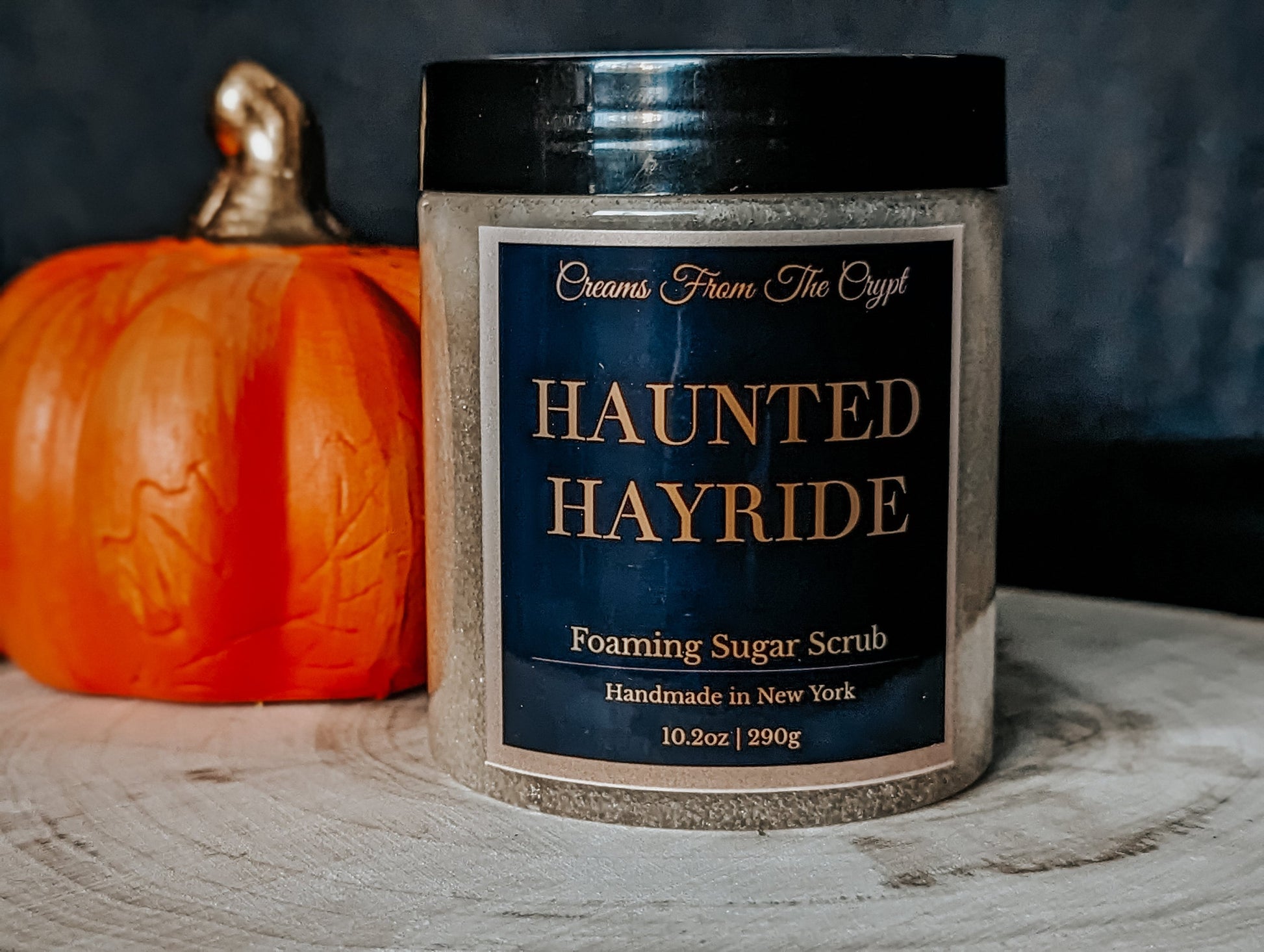 HAUNTED HAYRIDE - Pumpkin and woods scented foaming sugar scrub, body polish, soap + exfoliant, fall fragrance, skincare, sulfate free