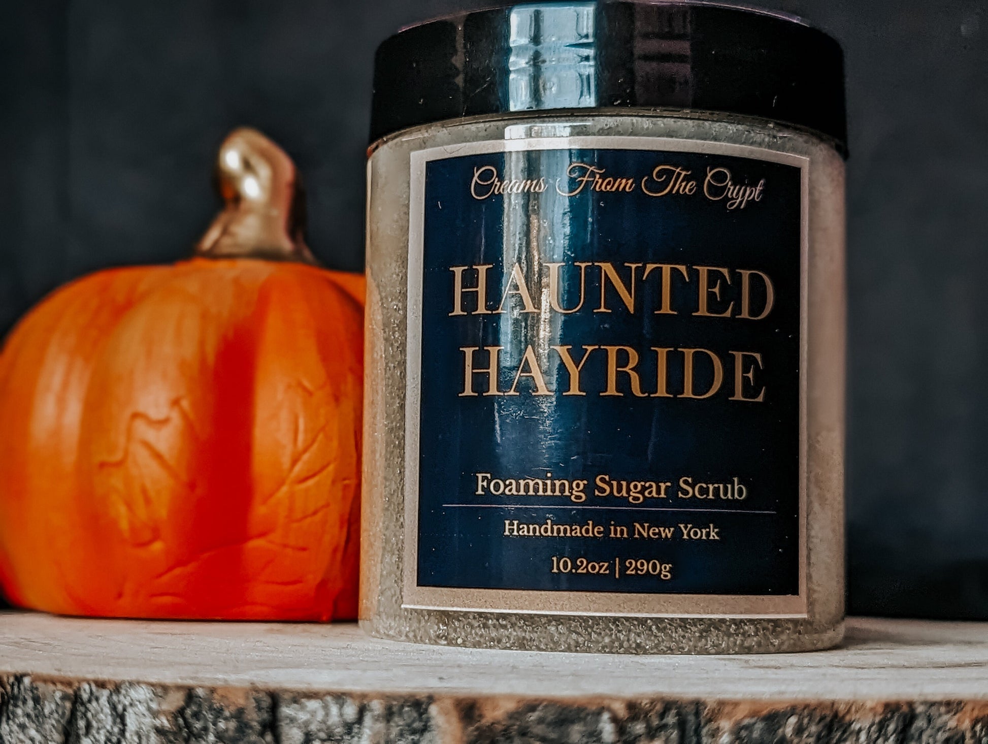 HAUNTED HAYRIDE - Pumpkin and woods scented foaming sugar scrub, body polish, soap + exfoliant, fall fragrance, skincare, sulfate free