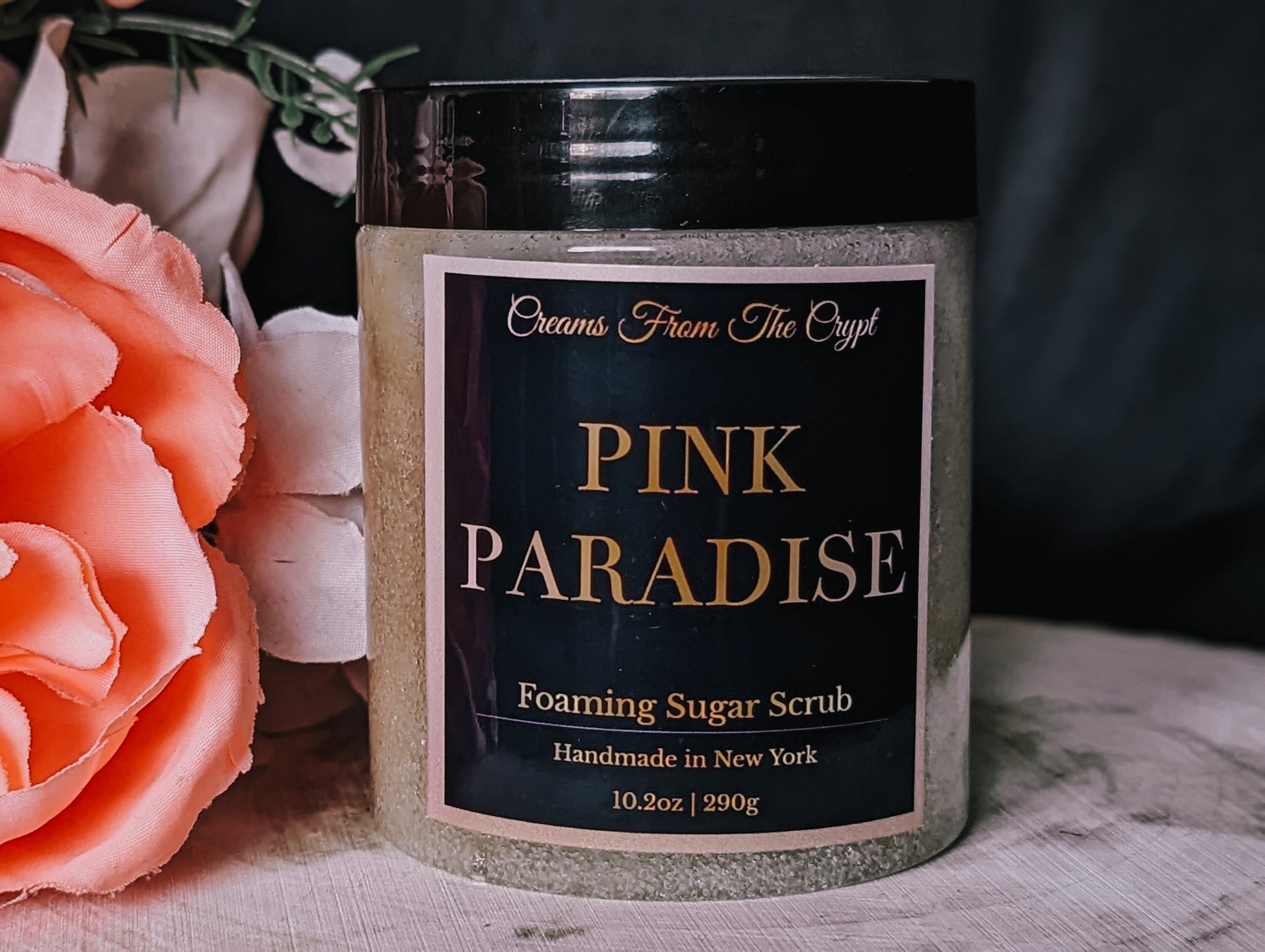 PINK PARADISE - Dragonfruit scented foaming sugar scrub, body polish, soap + exfoliant, fruity fragrance, summer, sulfate free, tropical