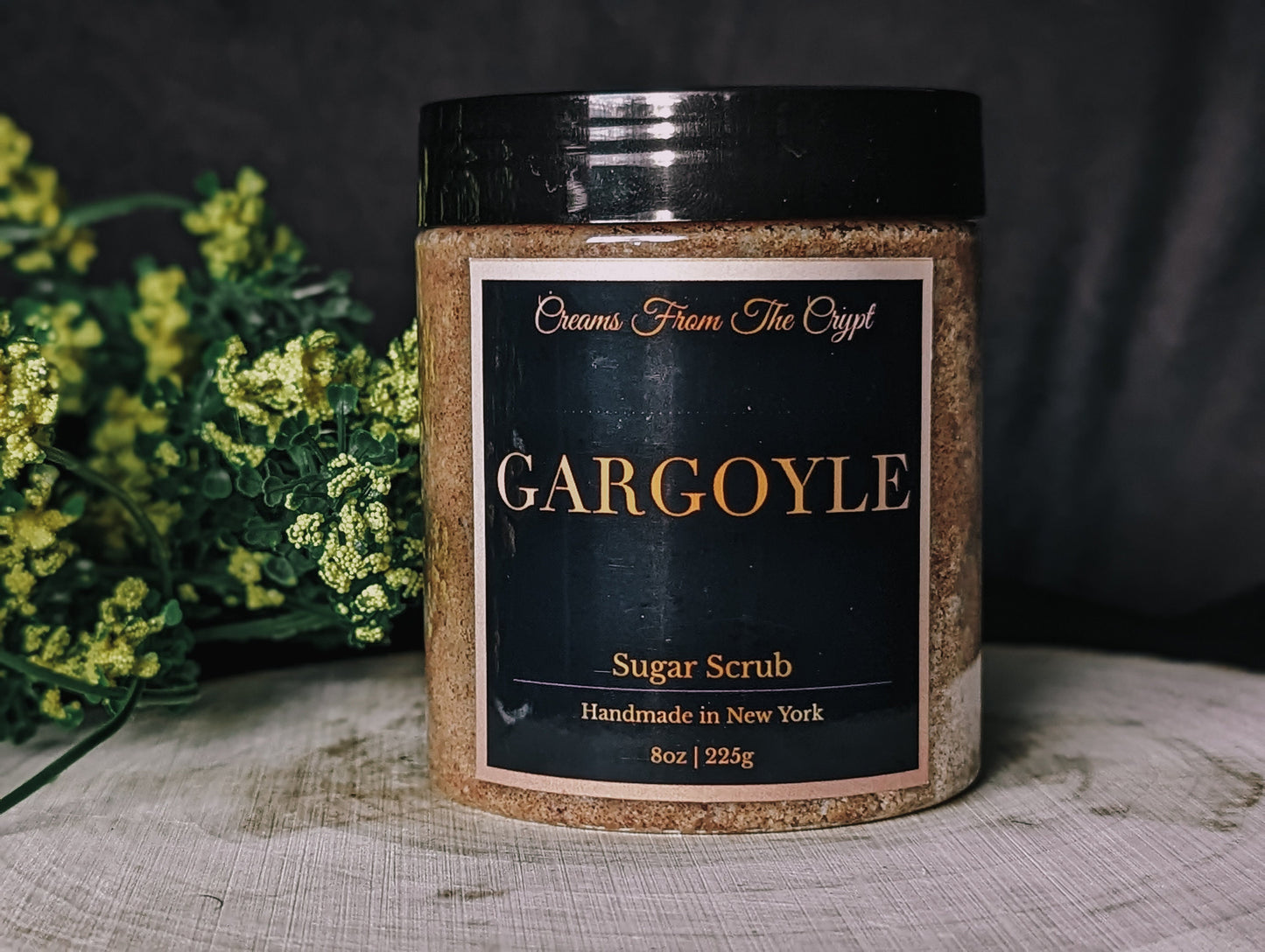 GARGOYLE - Stone + Greens Scented Sugar Scrub, Vegan skincare, Shea, Mango Butter, Bath and Body Scrub, Earthy Fragrance, Self Care, Unisex