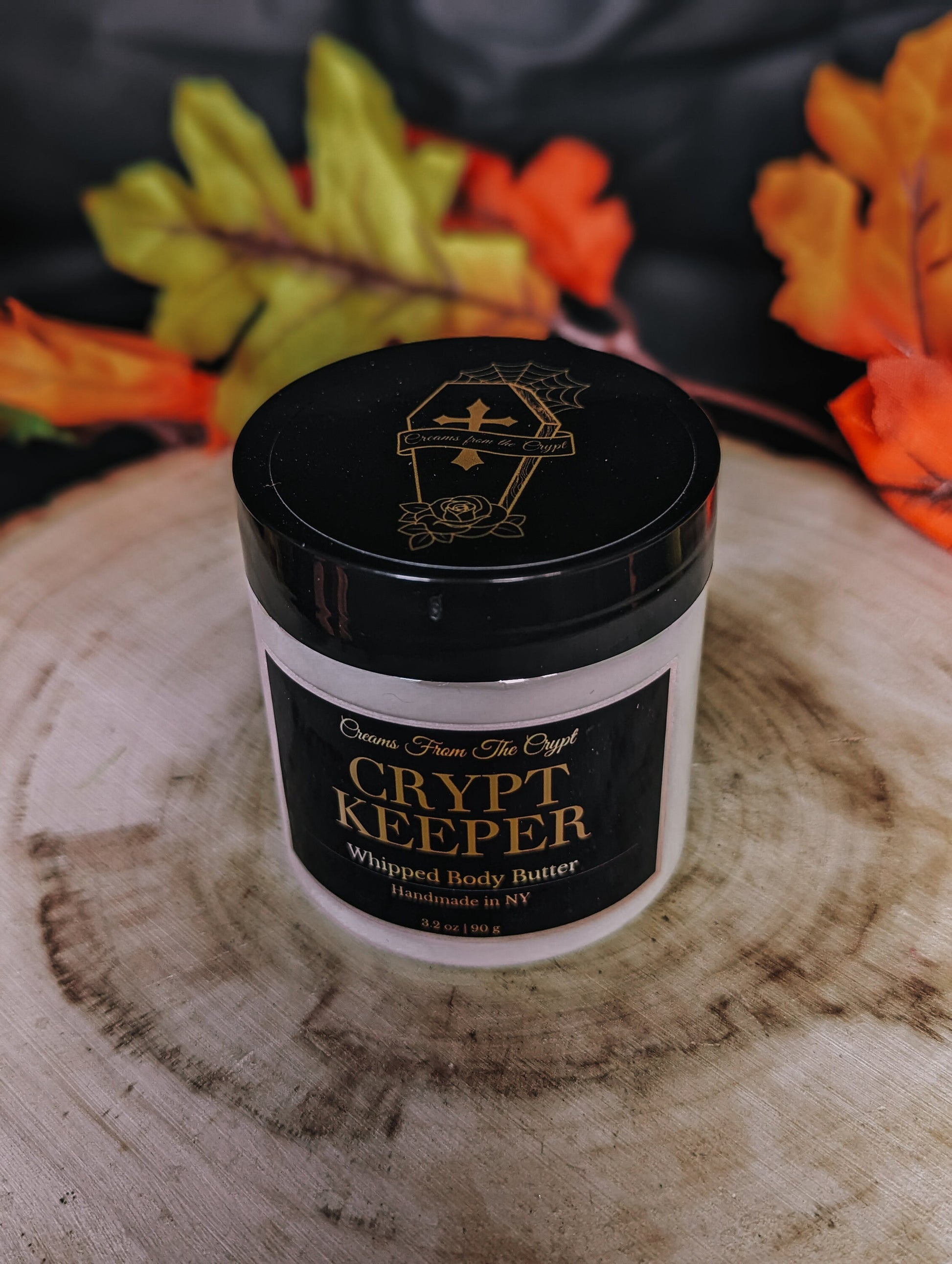 CRYPT KEEPER - Leaves and autumn air scented vegan whipped body butter, shea, mango butter, moisturizer, gothic skincare, fall fragrance