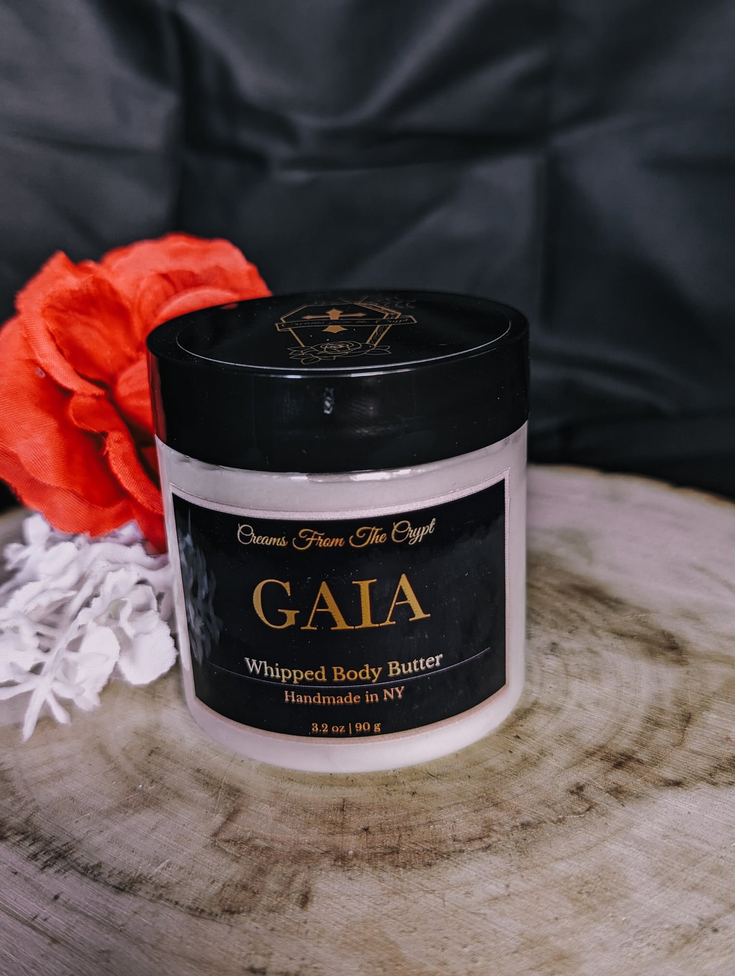 GAIA - Cherry almond scented vegan whipped body butter, shea, mango butter, moisturizer, gothic skincare, fruity fragrance, nutty