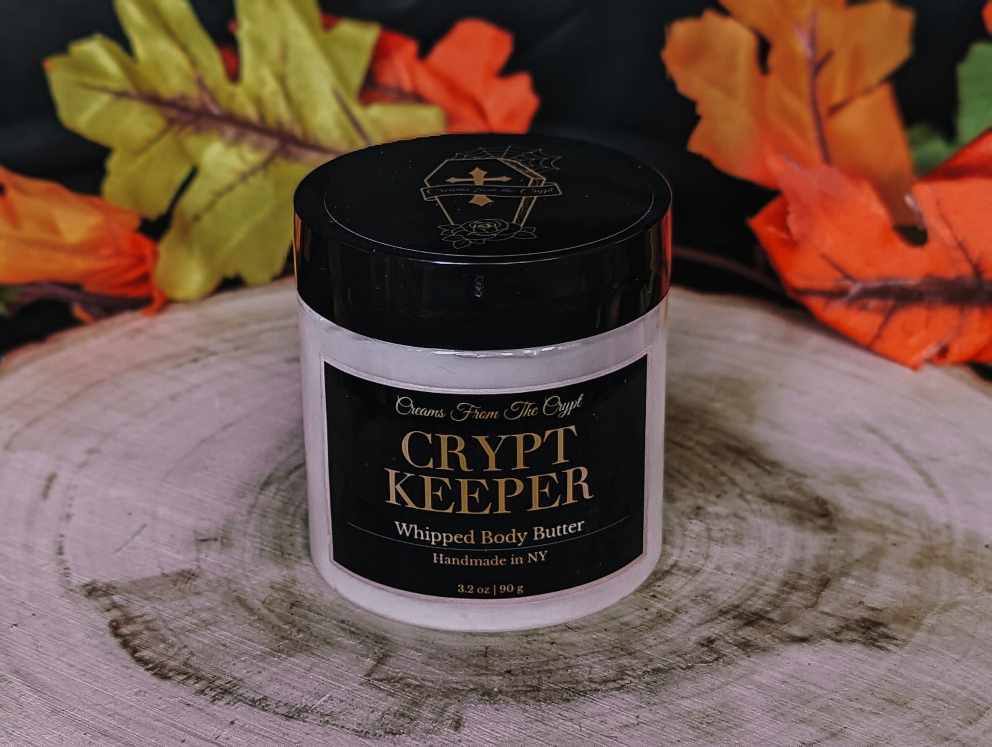 CRYPT KEEPER - Leaves and autumn air scented vegan whipped body butter, shea, mango butter, moisturizer, gothic skincare, fall fragrance