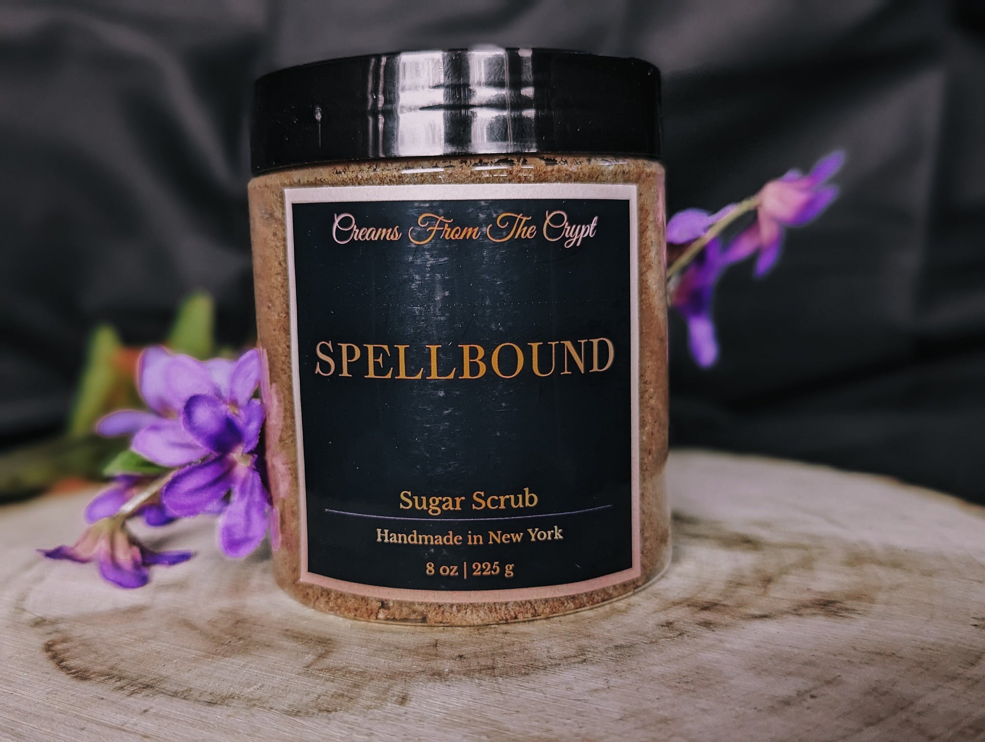 SPELLBOUND - Lavender + Cream Scented Sugar Scrub, Vegan skincare, Exfoliating, Shea and Mango Butter, Body Scrub, Soft Fragrance, Gourmand